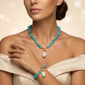 EU/US Import Asymmetric Pearl Clavicle Chain Women Personality Fashionable Premium Elegant Simple Green Fluffy Stone Necklace