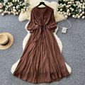 Retro Palace Style Lantern Sleeve Dress, Crochet Embroidery Fitted Long Dress
