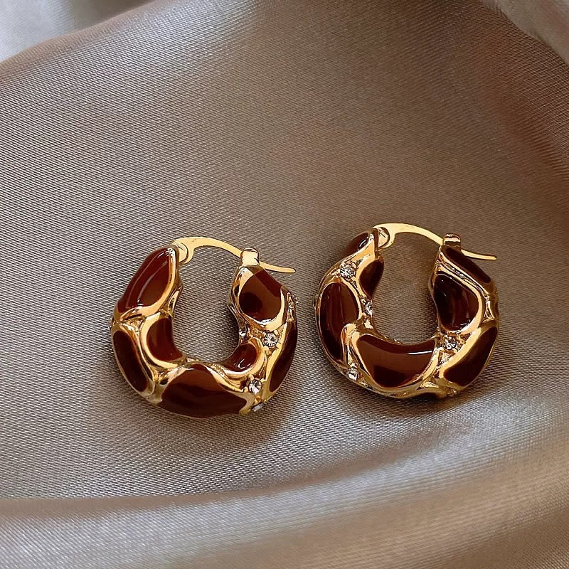 Vintage Tiger's Eye Statement Earrings - view 11