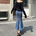 Designer High Waist Slit Skirt