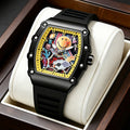 Export Bestseller Trendy Watch Stylish Fashionable Quartz Waterproof Wine Barrel Shape Men Cutout Smiley Watch Drop Ship