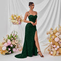 Women's Spaghetti Strap Sequin Slim Fit Evening Gown Party