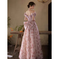 French Retro Off-Shoulder Wedding Dress - Luxury Bridal Gown with Robe Women