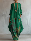 In Stock 2026 Solid Casual Top + Wide Leg Pants Two-Piece Set