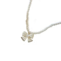 Korean Pearl Bow Necklace Women Cute Design Detail Niche Beaded Clavicle Chain Choker Accessory Item N6406