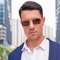 Western New Square Frame Men Sunshade Glasses Steampunk Retro Women Sunglasses Fashionable Trendy Metal Sunglasses