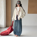 Girls' All-Over Star Contrast Hooded Cardigan