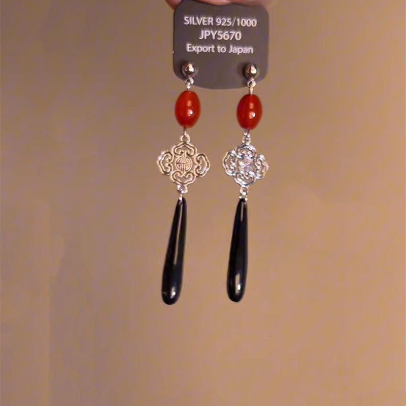 Bohemian Crystal Flower Tassel Earrings - view 11