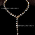 Overseas Vintage Luxury Full Diamond Premium Snake Head Necklace French Long Style Stud Jewelry Set