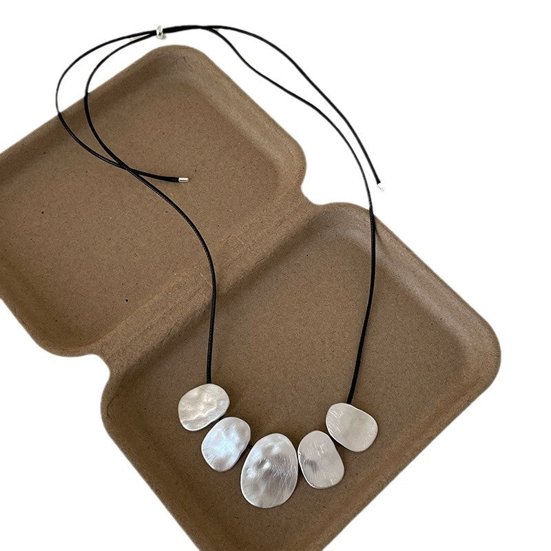 Irregular Geometric Adjustable Cord Necklace - view 5
