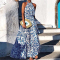 FD358 Halter Print Loose Dress, Amazon Hot Sale