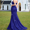 Women's One-Shoulder Spaghetti Strap Sequin Sexy Evening Gown