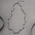 Western Simple Breeze Metal Wave Fashionable Niche Necklace Copper S Tube Bead Collar Simple Versatile Fashionable Clavicle Chain
