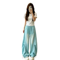 Summer Casual Versatile Shirred Drapey Loose Elastic Pants