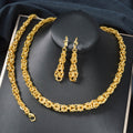 Overseas Western Bold 3-Piece Set No Fade Line Wrap Chain Necklace Bracelet Set Earrings Set In Stock
