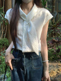 Summer Office French Short Sleeve Shirt