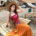 Women's Bohemian Ethnic Printed Skirt + Top 2-Piece Set 2026 | Summer Mini Skirt - As Pictured