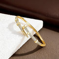 Overseas Western Hand Jewelry Stud Open End Bangle Wedding Banquet Party Bracelet Premium Niche Light Luxury Cubic Zirconia Jewelry