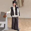 Girls' Trendy Workwear 3-Piece Set - Casual Korean