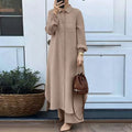 Elegant Long Sleeve Loose Shirt + Pants 2-Piece Set