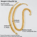 Western Export Fashionable Jewelry Press Pattern Round Band Mutual Clasp Chain Necklace Bracelet Set Hip-Hop Punk