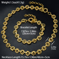 Western Gold Plated Cable Chain O Lettering Clasp Chunky Chain Bracelet Necklace Set Streetwear Hip-Hop Necklace Bracelet Set Wholesale