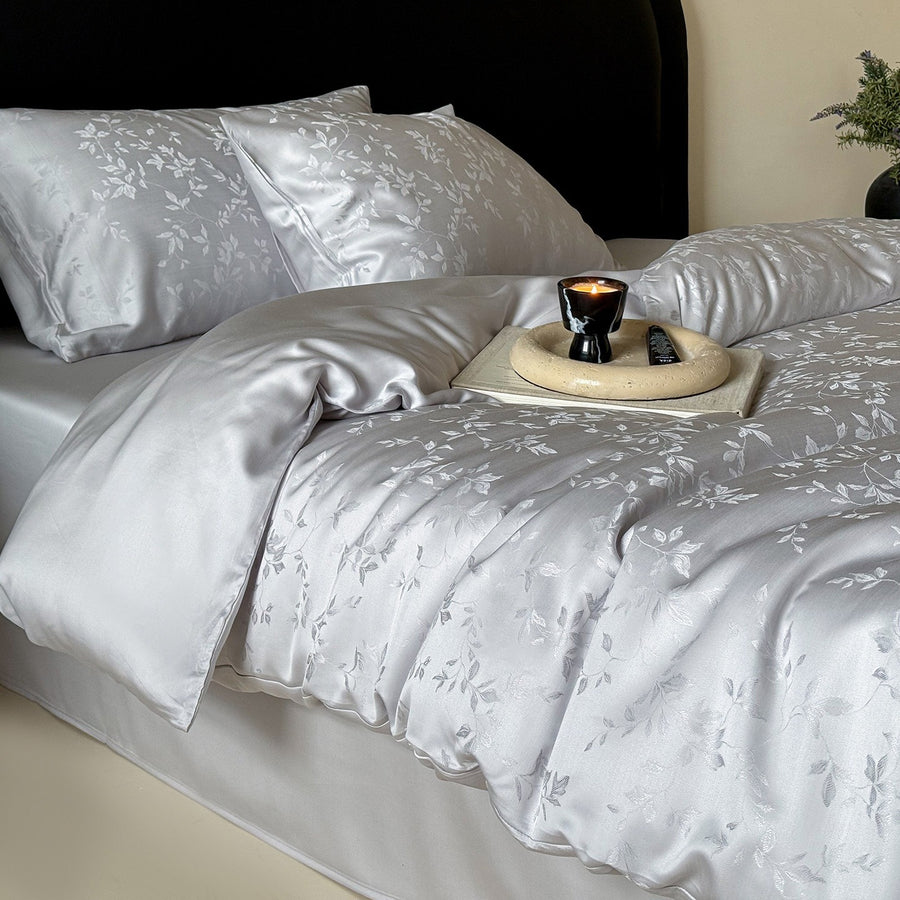White Cha Cooling Tencel Jacquard 4-Piece Bedding Set - view 4