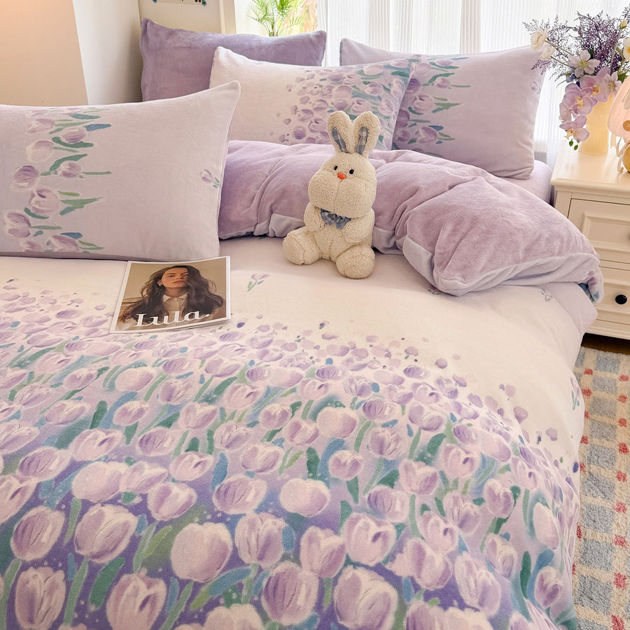 Vintage Cat Milk Velvet 4-Piece Bedding Set - view 3
