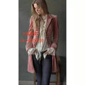 Women's Fall-Winter Velvet Embroidered Long Sleeve Patchwork Jacket 2026 - Pink