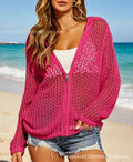 Summer Fashion Knit Long Sleeve Hollow-Out Set