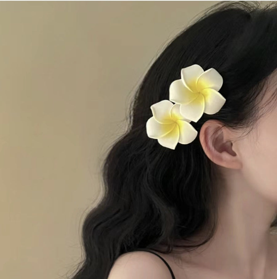 Summer Plumeria Flower Hair Clip - view 2