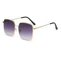 New Simple Square Big Frame Sunglasses Influencer Metal Vintage Sunglasses Korean Bare Face UV-Protection Glasses