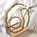 Western Fashionable Punk No Fade Stainless Necklace Men Bold Necklace Bracelet Set Stock Wholesale