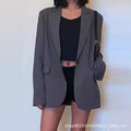 Women's Fall Korean Casual Petite Blazer 2026 - Gray