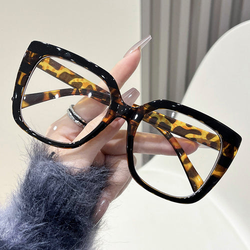 Fashionable Plano Women Premium Big Frame Cat-Eye Western Trendy No Rx Casual Wear Jewelry Glasses