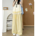 Women's Summer Casual Relaxed Plaid Textured Lightweight Wide Leg Pants + Pants 2026 - Blue