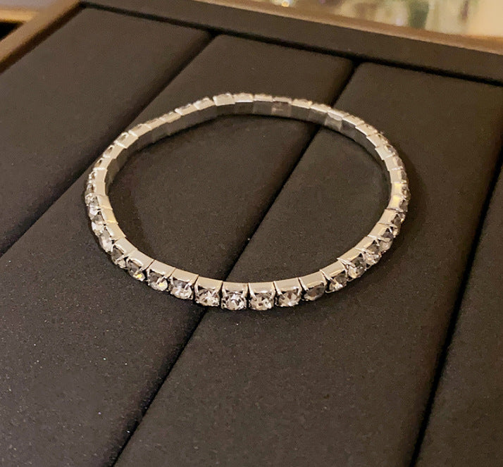French Rhinestone Floral Adjustable Bracelet - view 12