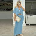 Versatile Crochet Knit Crochet Cardigan + Skirt Set