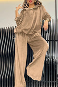 Leopard Print Hoodie + Pants Two-Piece Loungewear Set
