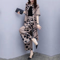 Summer Slimming Plus Size Loose Wide Leg Pants + Cardigan + Top 2-Piece Set