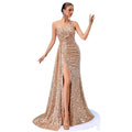 Women's One-Shoulder Sequin Mermaid Slim Fit Premium Evening Gown Party
