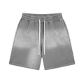 ARTIE Men's Retro Pure Cotton Spray-Dye Distressed Washed Loose Fit Shorts