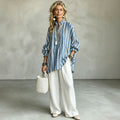 Bohemian Vacation Straight Leg Fake Two-Layer Pants + Top 2-Piece Set