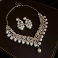 French Rhinestone Pearl Necklace Evening Gown Statement Choker Set Girls Day Bride Clavicle Chain Luxury Necklace