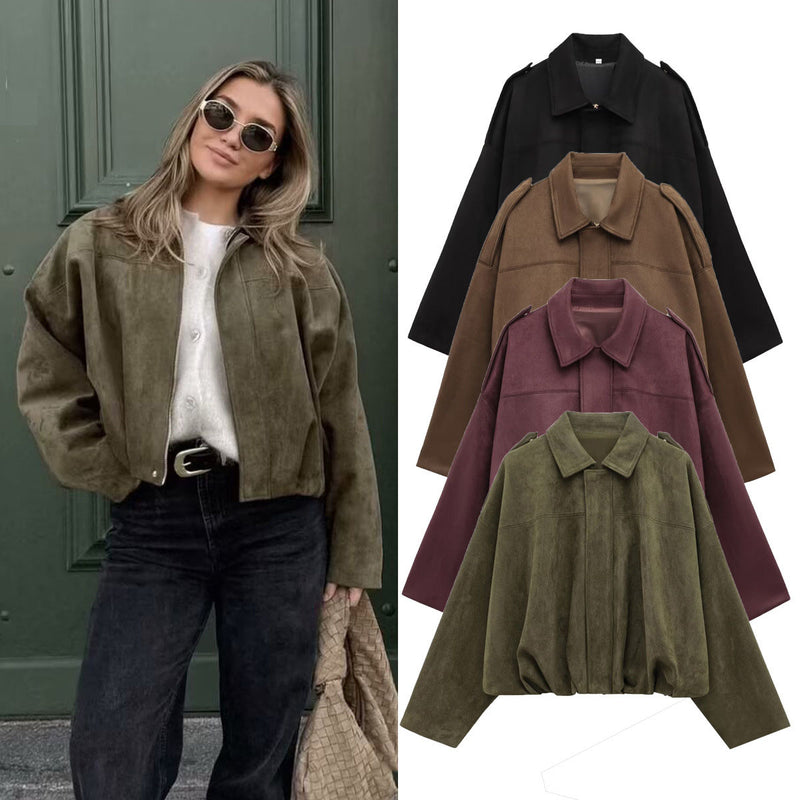 Women's Fall-Winter Casual Batwing Sleeve Loose Jacket + Top 2026 - Olive Green