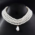 EU/US Import Accessory Elegant Simple Multi-Layer Pearl Choker Western Ba Rock Unique-Shaped Pearl Necklace Women