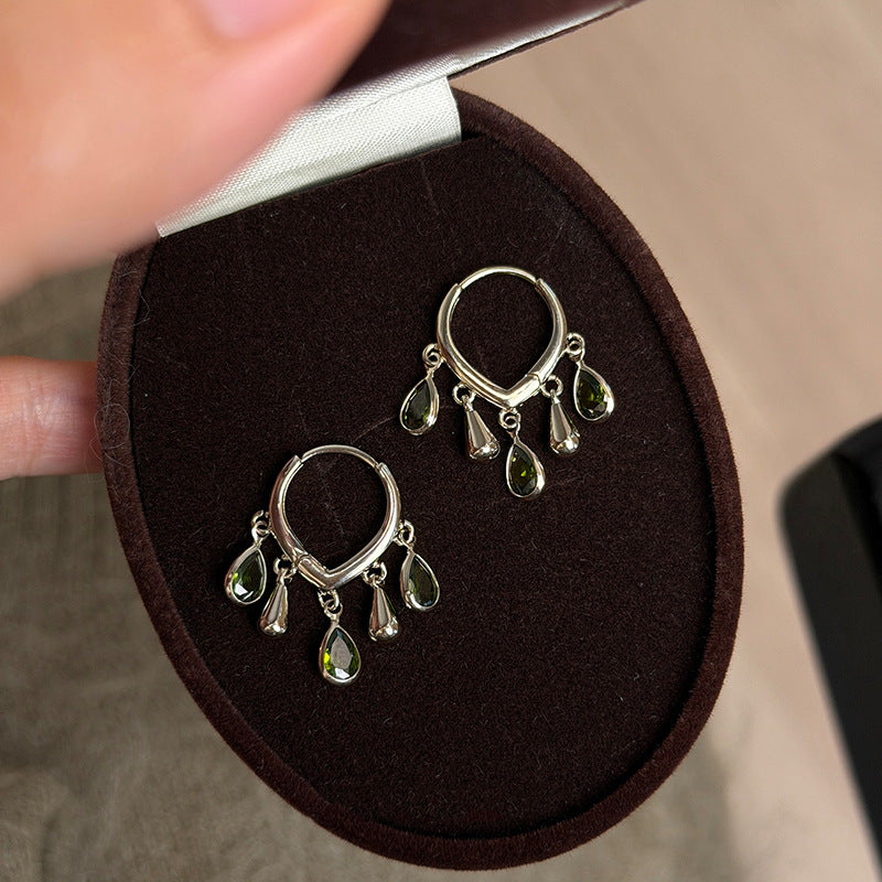 Bohemian Glass Teardrop Clip-On Earrings - view 2