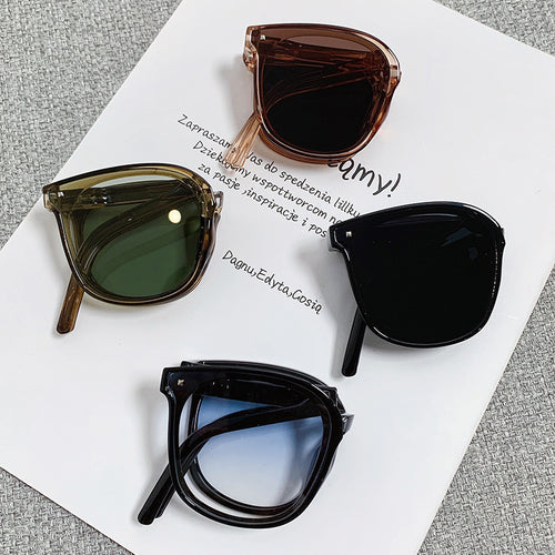 Stud Fold Sunglasses Women Ultra-Light Pocket Cushion Men Sunglasses UV-Proof Sunshade Polarized Sunglasses