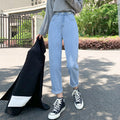 Women's White High Waist Harem Boyfriend Pants