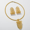 EU/US Import Creative Geometric Leaves Cutout Pendant Multi Style Chain Necklace Earrings Set 2-Piece Set Women